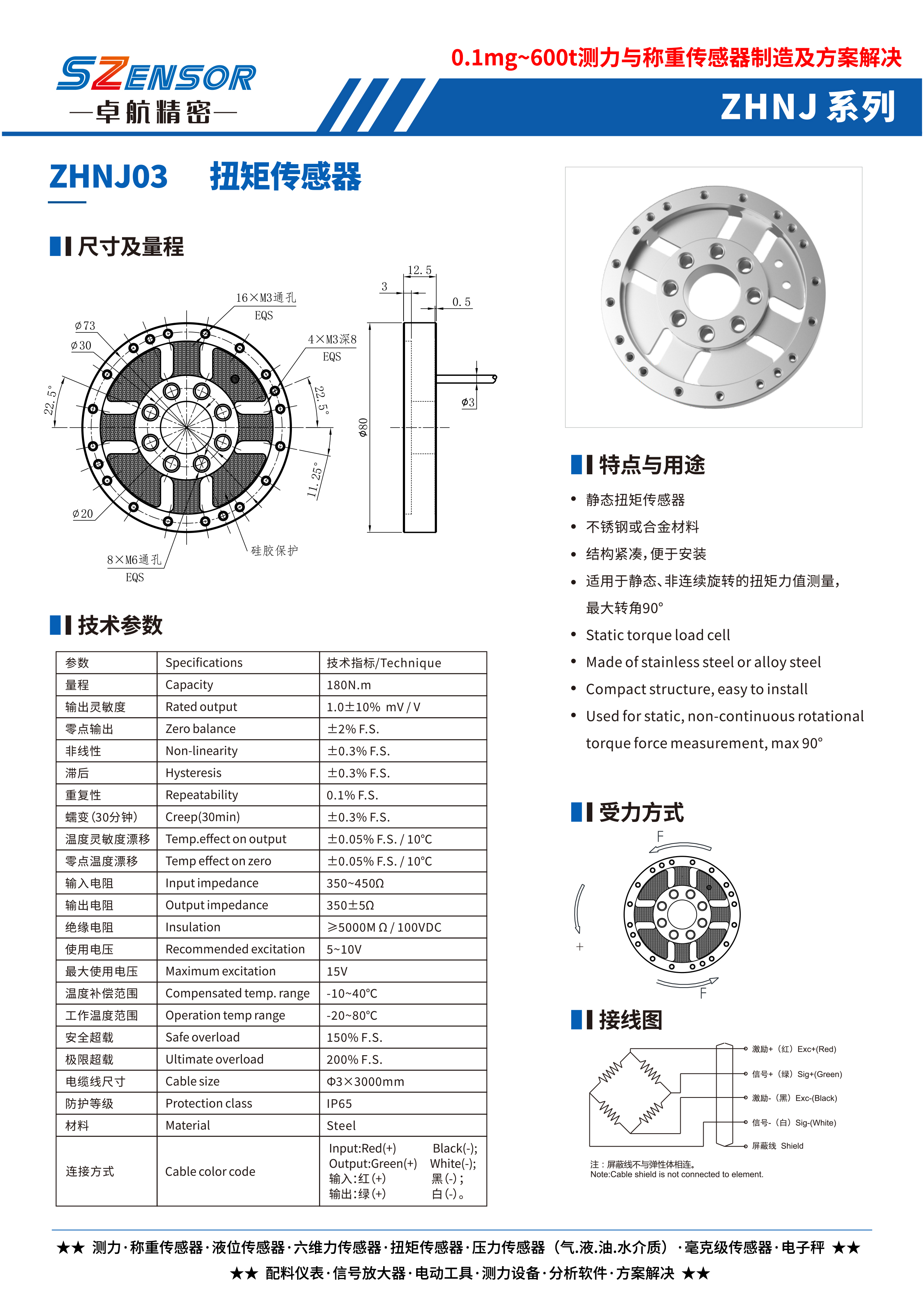 静态扭矩传感器 ZHNJ03