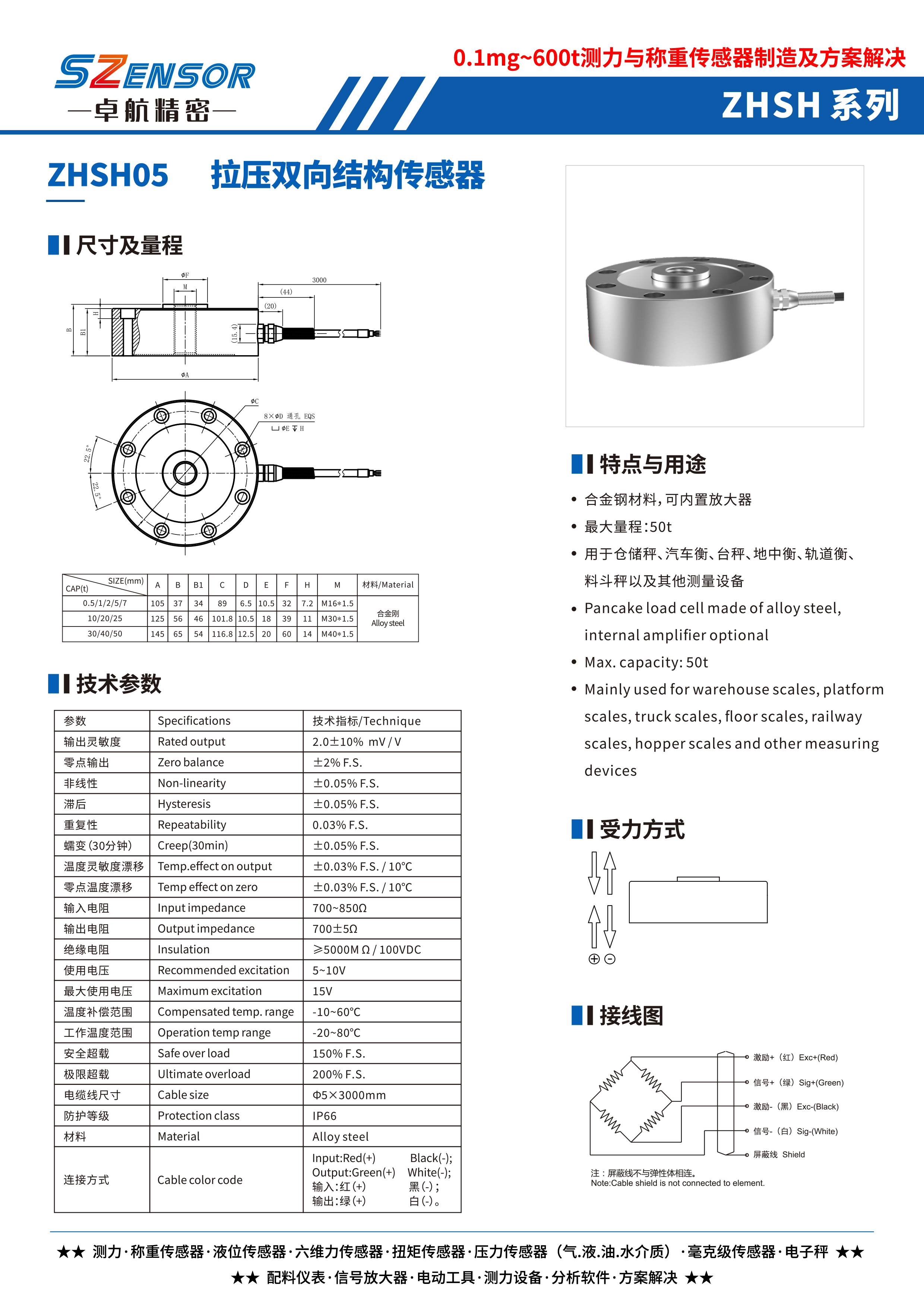 拉压双向结构传感器 ZHSH05